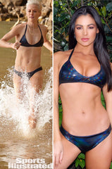 As seen on sports illustrated - Metallic Black Iridescent Swimsuit Set