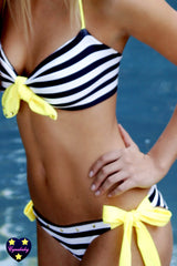 Sailor Dreams Yellow Hand-Made Swarovski Bandeau Bikini